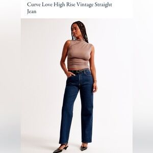 Abercrombie & Fitch Curve Love High Rise Vintage Straight Jeans